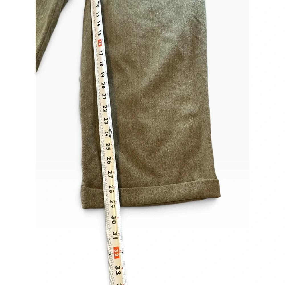 Orvis Pleated Wool Trousers Mens 40 x 29 Olive Green Made in USA Cuffed EUC